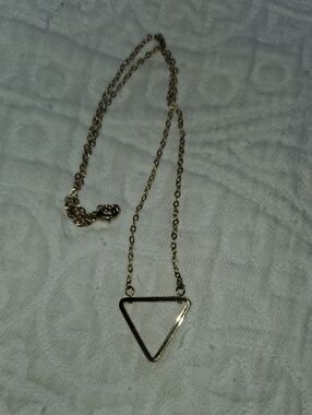 Gold Open Triangle Pendant Necklace for Women